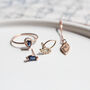 Mabel 9 Ct Rose Gold Marquise Blue Sapphire Earrings, thumbnail 3 of 3