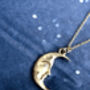 Solid Gold Moonface Necklace With Real Diamond Eye, thumbnail 11 of 12