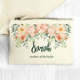 Personalised Floral Cotton Canvas Makeup Bag, thumbnail 2 of 8