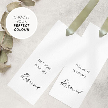 Reserved Row Sign With Satin Ribbon – Wedding Aisle Signage, 8 of 11