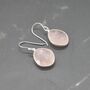 Rose Quartz Silver Square Teardrop Earrings, thumbnail 5 of 8