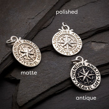 Travel Safe Compass St Christopher Silver Necklace, 8 of 12