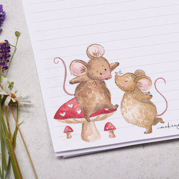 A4 Letter Writing Paper With Mice And Mushroom, 3 of 4