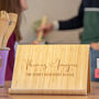 Bamboo Cookbook Stand, Personalised With Couple's Names, thumbnail 1 of 5
