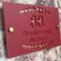 Personalised House Number And Road Foliage Design House Sign Acrylic, thumbnail 3 of 7