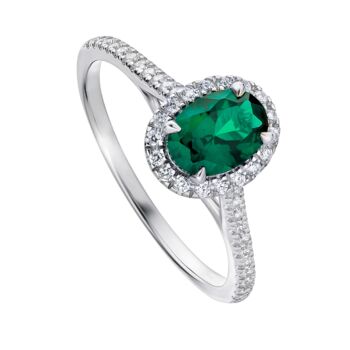 Rosalind Created Emerald And Lab Grown Diamond Ring, 3 of 12