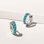 Kali Sterling Silver Turquoise Huggie Hoops, thumbnail 1 of 8