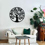 Modern Round Wooden Tree Of Life Wall Art Home Decor, thumbnail 1 of 10