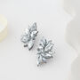 Leaf Crystal Stud Earrings, thumbnail 3 of 3