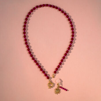 Heart Charm Red And Pink Bead Bracelet, 4 of 5