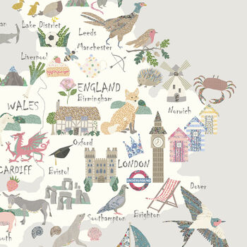 Floral UK Map Print, 5 of 7