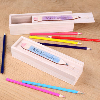 Personalised Wooden Pencil Case Teacher Thank You Gift, 6 of 9