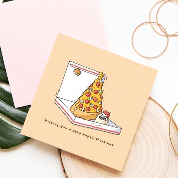 Cute Christmas Pizza Card, 7 of 9
