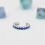 Sterling Silver Minimalist Sapphire Blue Cz Ear Cuff, thumbnail 1 of 9