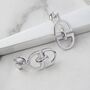 Interlinked Gold Plated 'D' Charm Drop Earrings, thumbnail 4 of 5