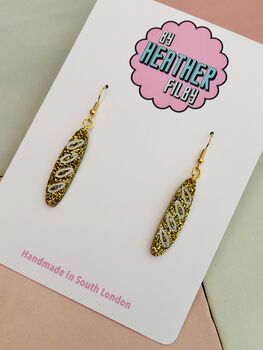 Baguette Glitter Earrings / Foodie Gift / French Bakery Jewellery / Cute Statement Accessories, 3 of 5