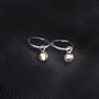 November Birthstone Hoop Earrings With Citrine Charm In Sterling Silver, thumbnail 2 of 5