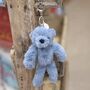 Pip The Plush Blue Teddy Bear Keyring, thumbnail 1 of 2