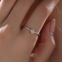 Hydrangea Cz Flower Minimalist Ring In Sterling Silver, thumbnail 1 of 11