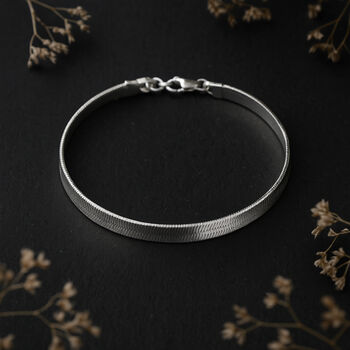 Sterling Silver Triple Herringbone Bracelet, 3 of 10
