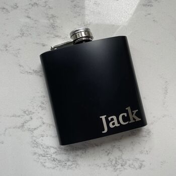 Personalised Stainless Steel Drinks Hip Flask, 2 of 4