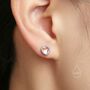 Sterling Silver Heart Stud Earrings, thumbnail 6 of 10