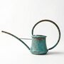 Verdigris Patina Solid Copper Watering Can, Long Spout, thumbnail 2 of 4