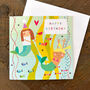 Mermaids Happy Birthday Card, thumbnail 4 of 5