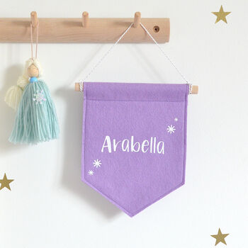 Purple Personalised Felt Banner, 2 of 5