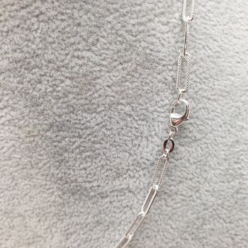 Sterling Silver Textured Paperclip Chain, 2 of 6
