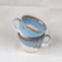 Turquoise Set Of Two Porcelain Tea Cup With Saucer, thumbnail 1 of 9