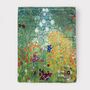 Water Lilies By Monet And Klimt Flower Garden Reversible Silk Blend Scarf, thumbnail 4 of 9
