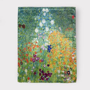 Water Lilies By Monet And Klimt Flower Garden Reversible Silk Blend Scarf, 4 of 9
