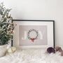 Joy Christmas Wreath Art Print A4, thumbnail 1 of 6
