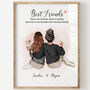 Bff Best Friend Personalised Print With Two Character Illustration And Friendship Quote, thumbnail 1 of 5