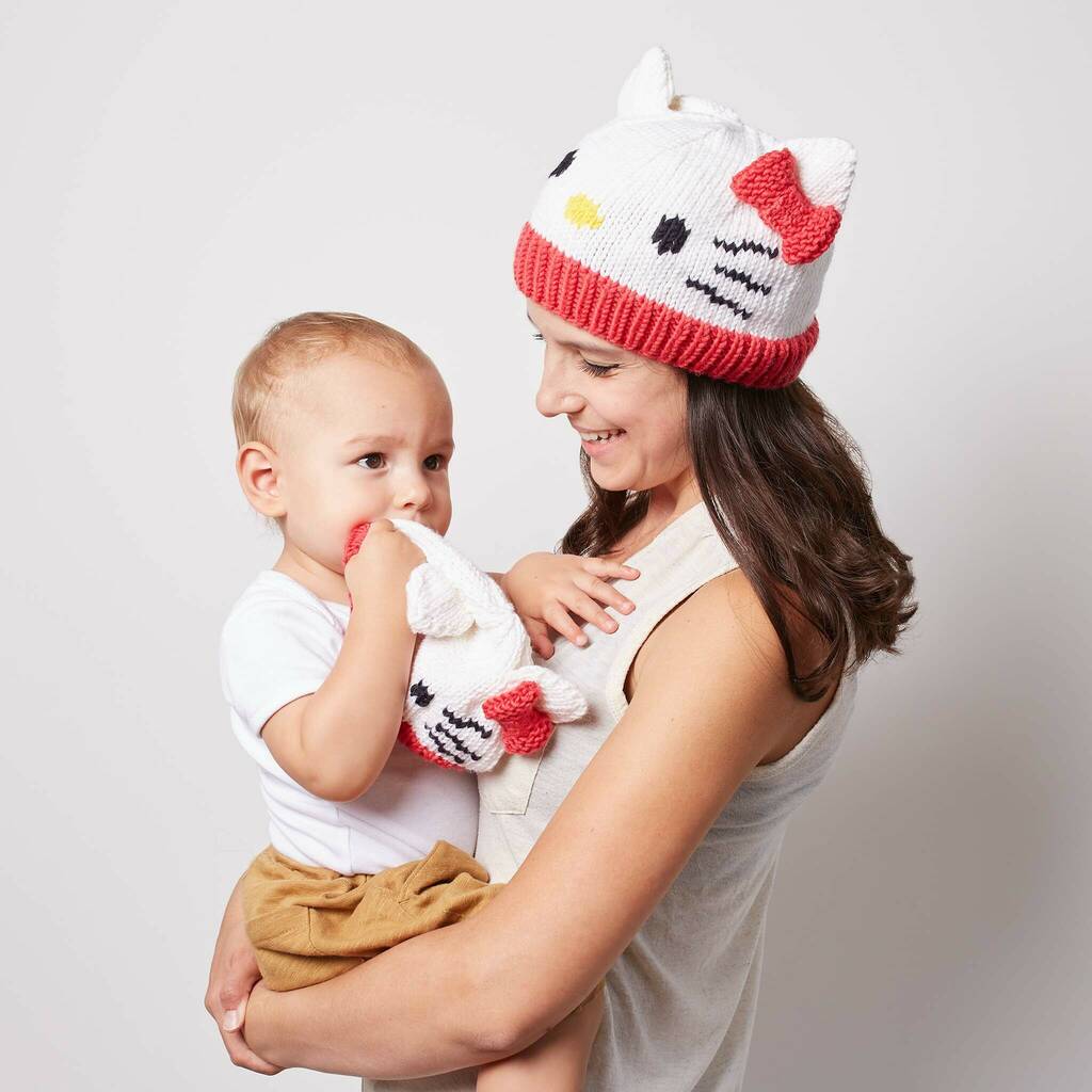 Knit Your Own Hello Kitty Adult Hat Knitting Kit By Stitch Story Notonthehighstreet Com