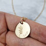 18k Gold Vermeil Plated Birth Flower And Name Necklace, thumbnail 1 of 8