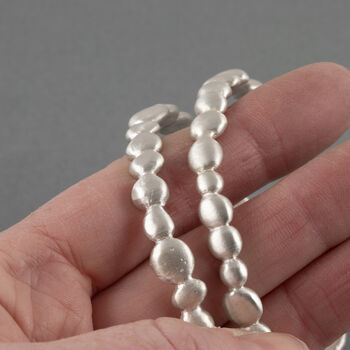 Silver Pebble Bangle Bracelet, 2 of 8