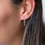 Sterling Silver Petite Hoop Earrings With Spikes, thumbnail 1 of 8