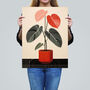 Red Rubbers Plant Lovers Modern Wall Art Print, thumbnail 2 of 6