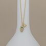 Gold Plated Hamsa Hand And Evil Eye Necklace, thumbnail 1 of 3
