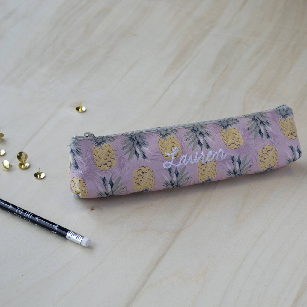 Embroidered Pineapple Pencil Case By Solesmith | notonthehighstreet.com