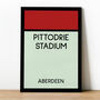 Pittodrie Stadium Monopoly Aberdeen Football Print, thumbnail 1 of 2