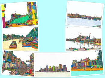 Sets Of Artistic City Postcards, 12 of 12
