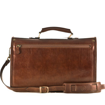 Mens Full Grain Leather Business Satchel. 'The Jesolo', 7 of 12
