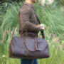 Leather Holdall Weekend Bag, thumbnail 7 of 12