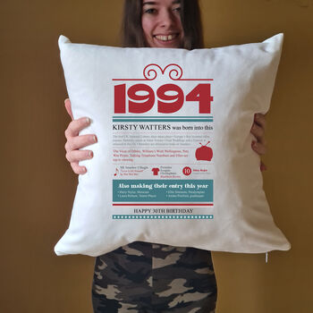 Personalised 30th Birthday Gift Cushion, 4 of 8