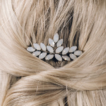 Vintage Style Swarovski Crystal Wedding Hair Comb Luna, 7 of 12
