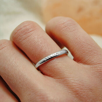 Personalised Silver Eternity Stacking Ring, 4 of 10