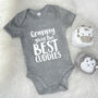 Grandma Gives The Best Cuddles Personalised Babygrow, thumbnail 2 of 9